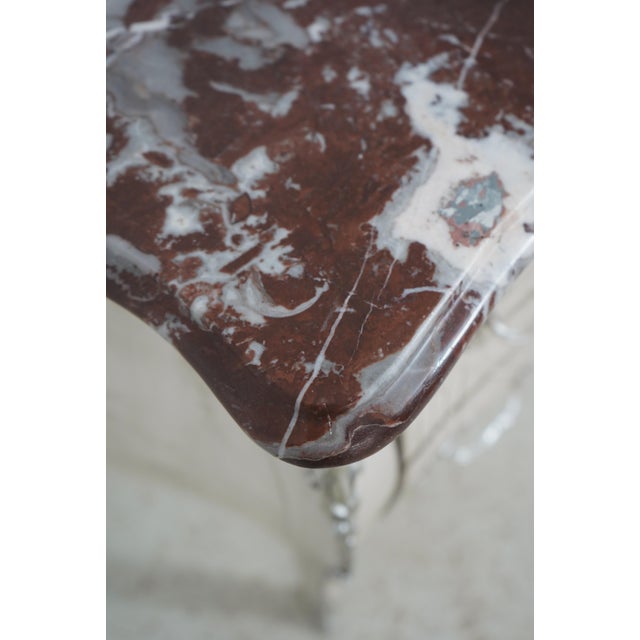 Stone French Style Chinoiserie Carved Marble Top Commode Chest For Sale - Image 7 of 18