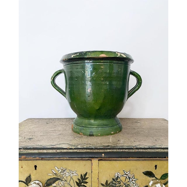Green French Green Glazed Castelnaudary Pot For Sale - Image 8 of 8