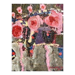 Abstract in Pink . Abstract Oil Painting by Clare Wardman (Uk 1960) For Sale