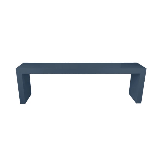 Custom 90" Oversized Waterfall Console Table The material and look of the tabletop of a waterfall console table extends...