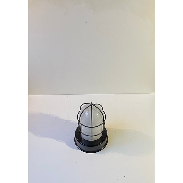 Vintage Industrial Cage Flush Mount or Wall Light by Abo Randers, 1980s For Sale - Image 4 of 7