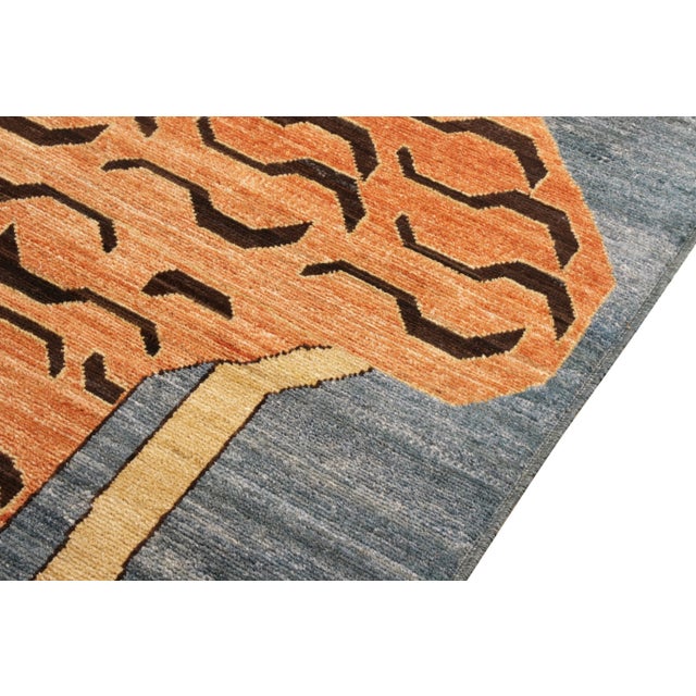 Rug & Kilim Handknotted Regal Geometric Tiger Rug, Pale Blue, 9'x12' For Sale - Image 4 of 8
