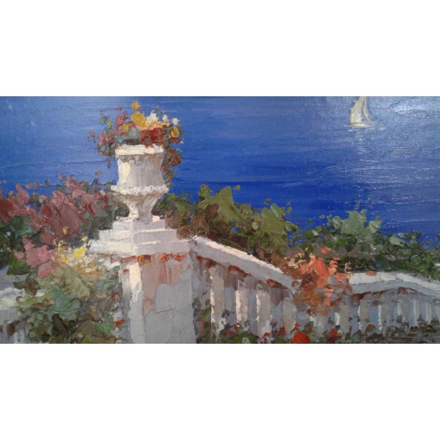 Mediterranean Scene by Antonio Di Viccaro Original Oil Painting ,Ca 1980 For Sale - Image 4 of 5