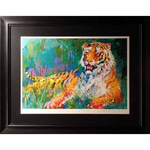 "Resting Tiger" Contemporary LeRoy Neiman Hand-Signed and Numbered Lithograph, Framed For Sale
