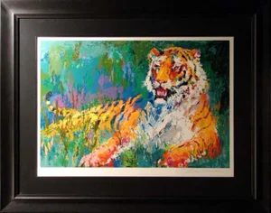 "Resting Tiger" Contemporary LeRoy Neiman Hand-Signed and Numbered Lithograph, Framed