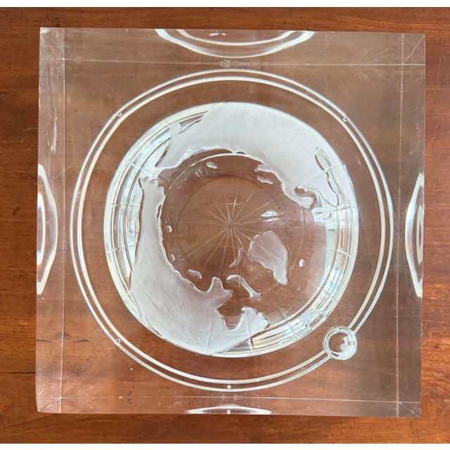 Transparent Italian Design Planet Earth Lucite Acrylic Ice Bucket by Alessandro Albrizzi For Sale - Image 8 of 12