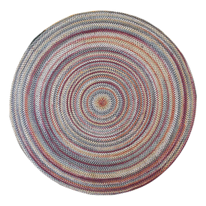 Cute Multi Color Background Wtih Folk Art Styles Round Antique American Braided Rug