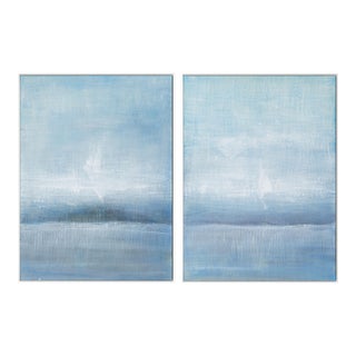 Maui Diptych by Carrie Bergey in White Frame, XL Art Print on Canvas For Sale