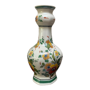 Vintage Delft Polychrome Pottery 8" Floral Vase
