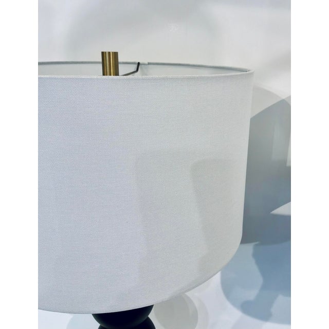 Modern Black Caviar Table Lamp Pair For Sale In Atlanta - Image 6 of 6