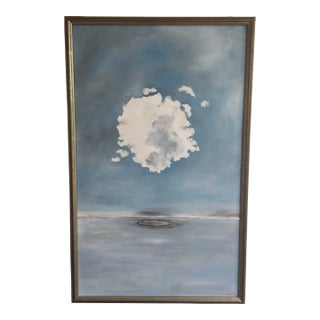 Golden Rectangle Cloud Original Painting, Framed For Sale