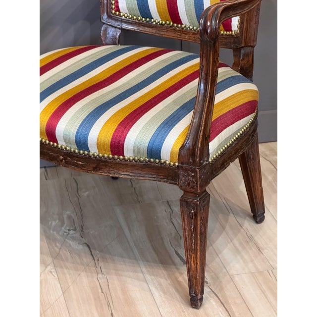 Pair of Late 18th Century Italian Carved Walnut Armchairs For Sale - Image 6 of 13