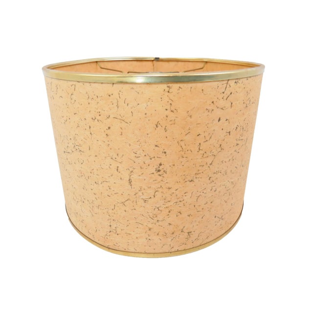 1950s Hand-Painted Ceramic Table Lamp With Faux Cork Shade For Sale - Image 10 of 11