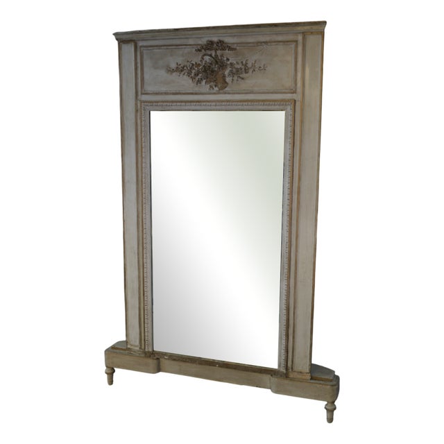 Large Napoleon III Patinated Mirror, 19th Century For Sale