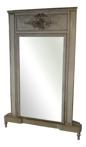 Large Napoleon III Patinated Mirror, 19th Century