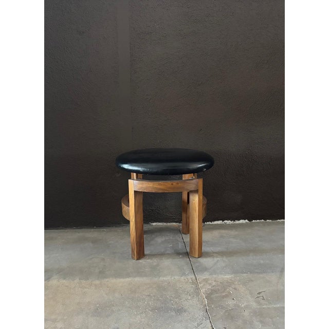 Vintage Art Deco Geometric Low Stools, France, 1930s, Set of 3 For Sale - Image 9 of 10