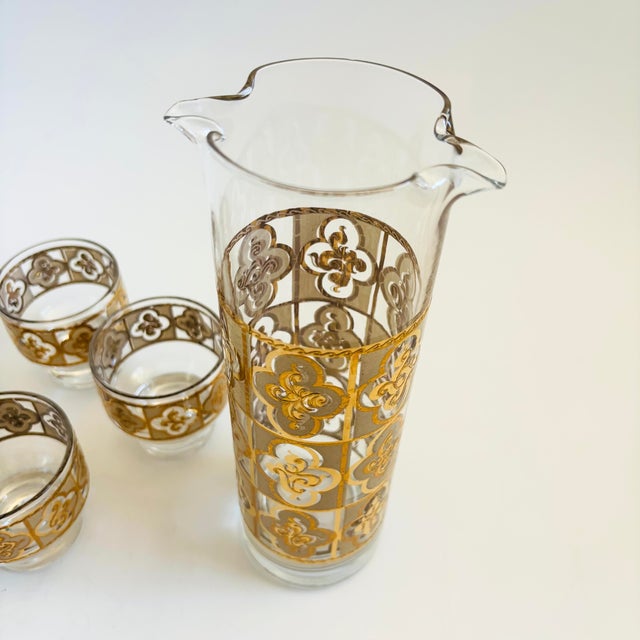 Culver Ltd. Mid Century Culver Pitcher and 4 Cordial Glasses For Sale - Image 4 of 13