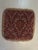 English Pair of Vintage Feather-Filled Damask Chair Cushions With Fringe Trim For Sale - Image 3 of 7