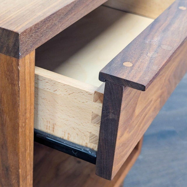 Wood Vermont Furniture Company One Drawer Walnut Nightstand For Sale - Image 7 of 10