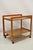 Vintage Mid Century Danish Modern Teak 2 Tier Rolling Bar Cart Serving Side Table. Circa Late 20th Century. Measurements:...
