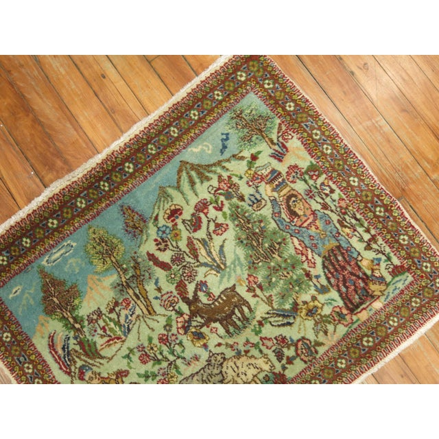 One of a kind, mid 20th-century Hand-woven Pictorial Tabriz Rug. Professionally Washed & personally vetted. Ready for...
