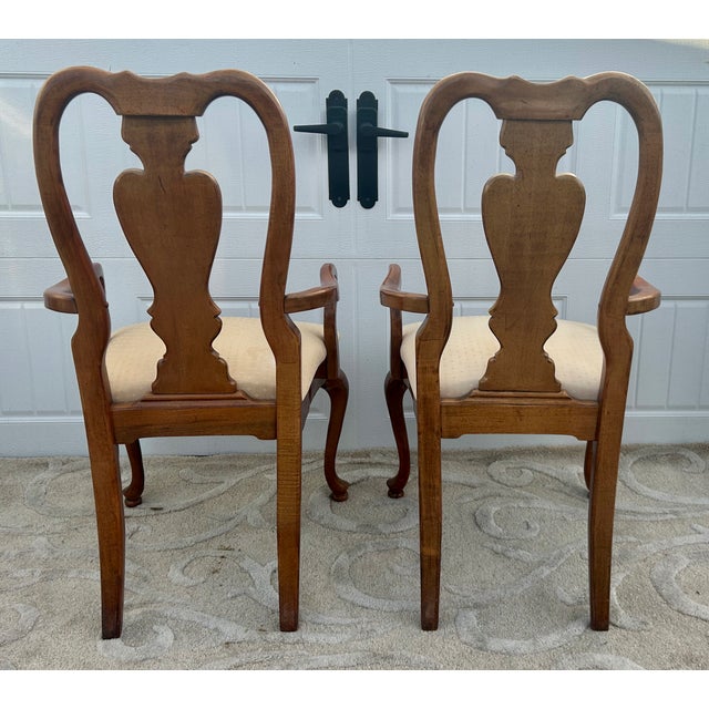 1970s Vtg. American Drew Set of Six Queen Anne Style Dining Chairs For Sale - Image 5 of 15