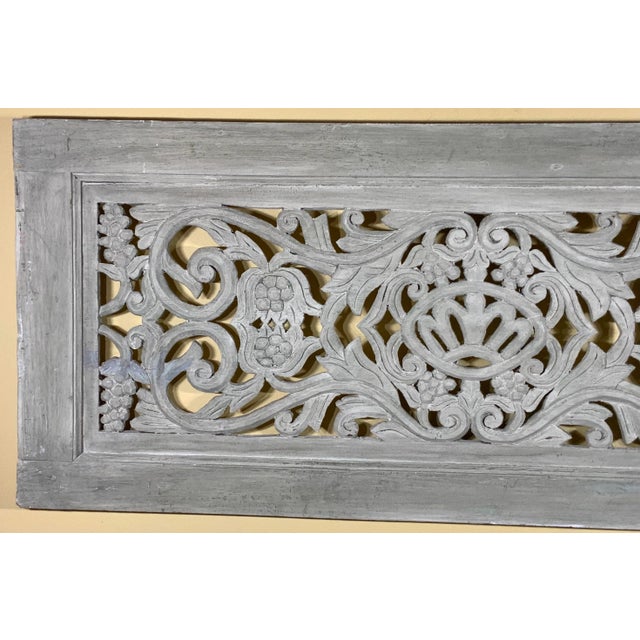 Vintage Hand-Carved Architectural Wood Wall Hanging For Sale In Miami - Image 6 of 10