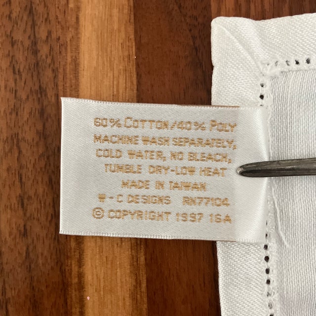 1990s Waterford Seahorse Hemstitched Cocktail Napkins in Original Box Set of 6 For Sale - Image 6 of 10