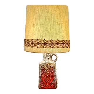 ü-Keramik Fat Lava Table Lamp With Period Shade For Sale