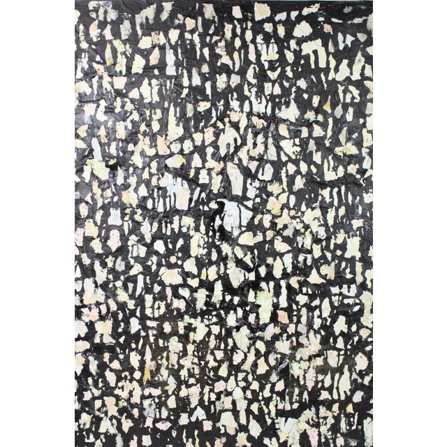 Mid 20th Century Vintage Mid Century Modern Monochromatic Mixed Media Abstract Painting For Sale - Image 5 of 10
