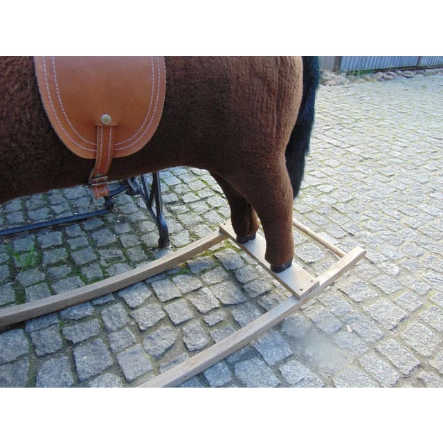 1960s Vintage Wooden Rocking Horse, 1960s For Sale - Image 5 of 10