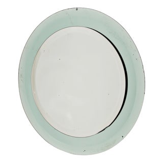 Round Crystal Wall Mirror attributed to Cristal Art, Italy, 1970s For Sale