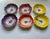 Set of Six hand painted Fitz & Floyd “April Showers” Porcelain Bowls. Salad. Dessert. Berries. Ice Cream. Yogurt....
