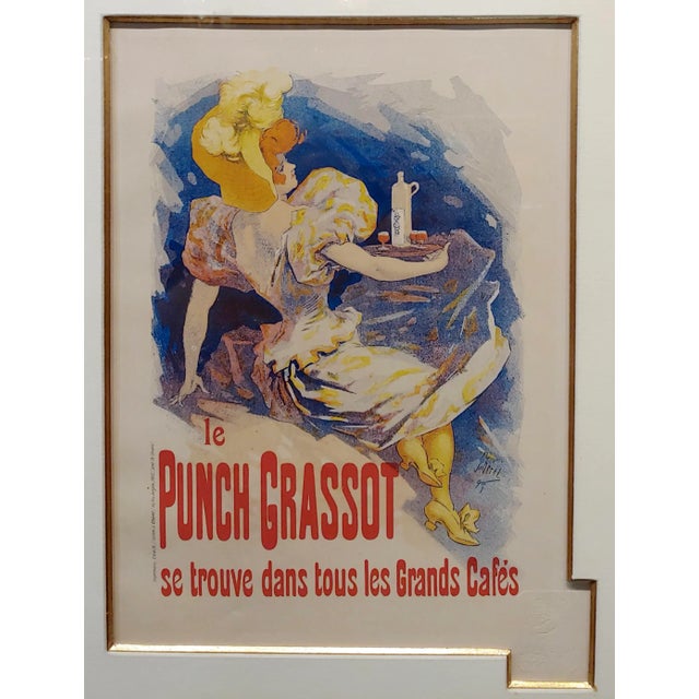 French Jules Cheret -Le Punch Grassot - Original 1895 French Liquor Lithograph For Sale - Image 3 of 10