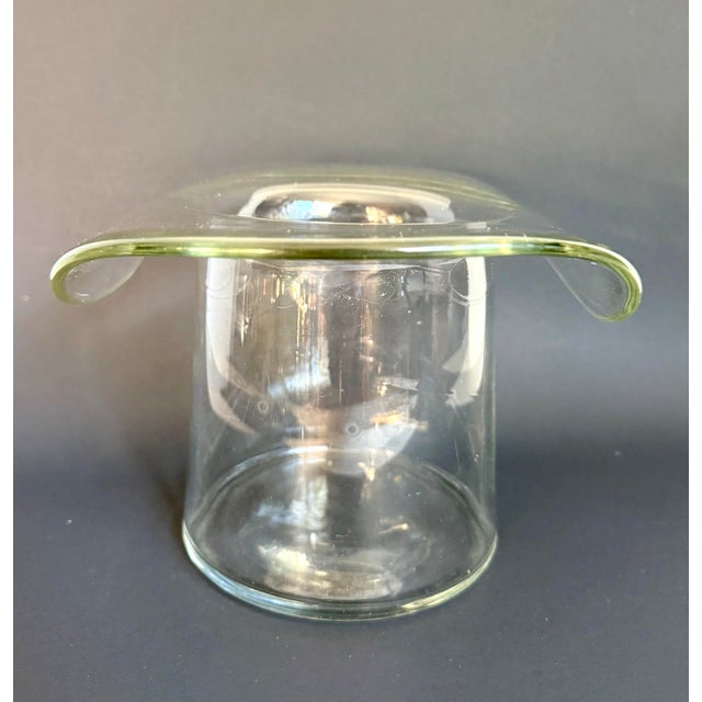 Blenko Vintage Sculptural Glass Top Hat Ice Bucket / Wine Chiller Barware For Sale - Image 4 of 10