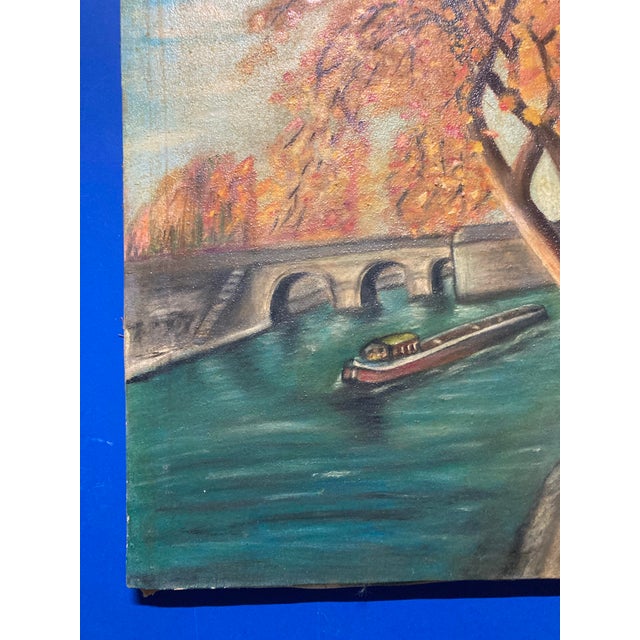 Robert Louis Morin, The Quays of Notre-Dame de Paris, 1966, Oil on Canvas For Sale - Image 7 of 14