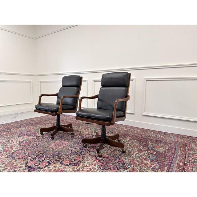 English Chesterfield Office Chairs, Set of 2 For Sale - Image 3 of 12