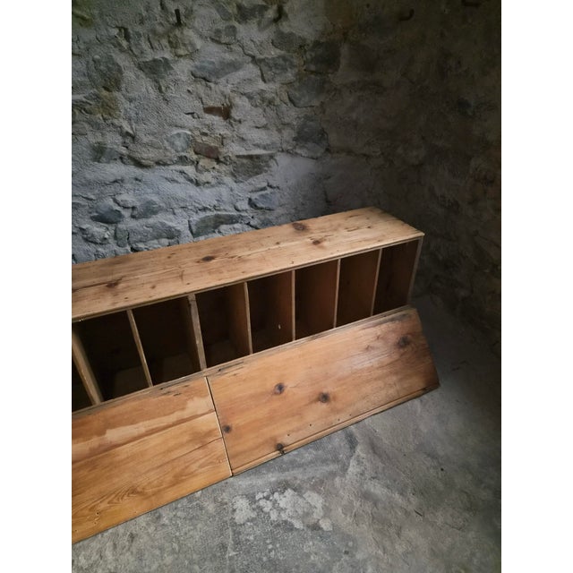 Antique French Industrial Pine Storage Bench, 1890s For Sale - Image 8 of 18