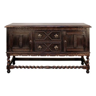 Mission Buffet/Server With Added Granite Top For Sale