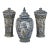 Set of Three Antique Boch Frères Keramis Hand-Painted Lidded Vases For Sale