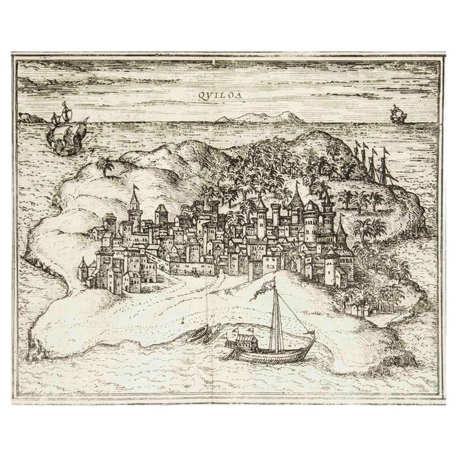 Quiloa, Map from ''Civitates Orbis Terrarum'' - by F.Hogenberg - 1575 1575 For Sale
