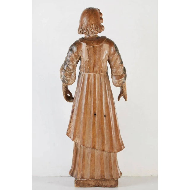 Wood Large, 18th Century, Painted Santos Figure, circa 1720 For Sale - Image 7 of 10