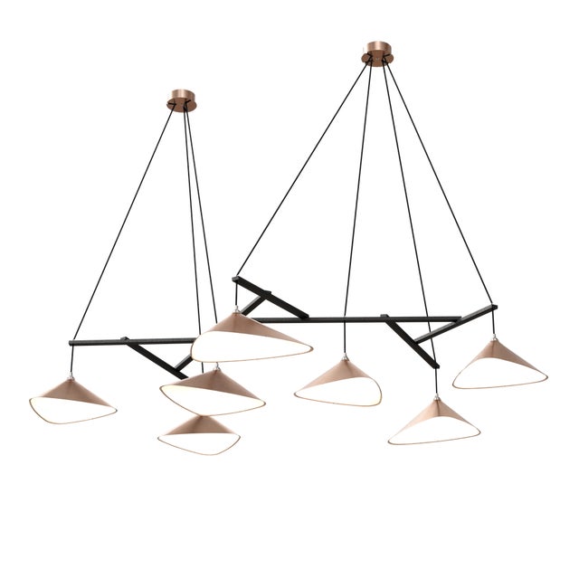 Emily Group of Seven Pendant Light in Copper Semi-Matte by Daniel Becker for Moss Objects For Sale - Image 4 of 4