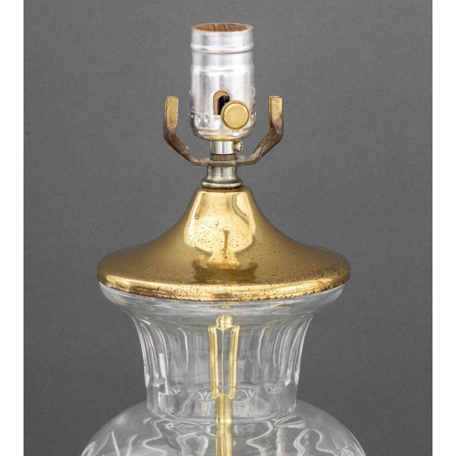 Modern Waterford Crystal Vases Mounted as Lamps, Pair For Sale - Image 3 of 9