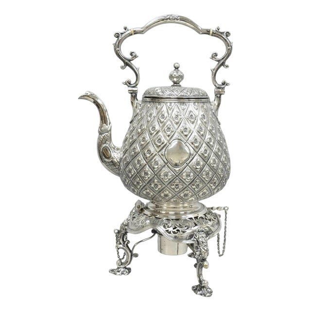 Late 19th Century Hawksworth Eyre & Co Victorian Silver Plated "Pineapple" Figural Tipping Tea Pot For Sale