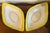 Derby Porcelain Large Antique Early 19th Century English George III Derby Porcelain Navette Shape Dishes With Yellow Border Circa 1800 - A Pair For Sale - Image 4 of 13