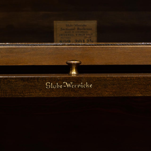 Early 20th Century Antique Walnut Globe-Wernicke 4 Stack Lawyer's Bookcase c.1920 For Sale - Image 5 of 12