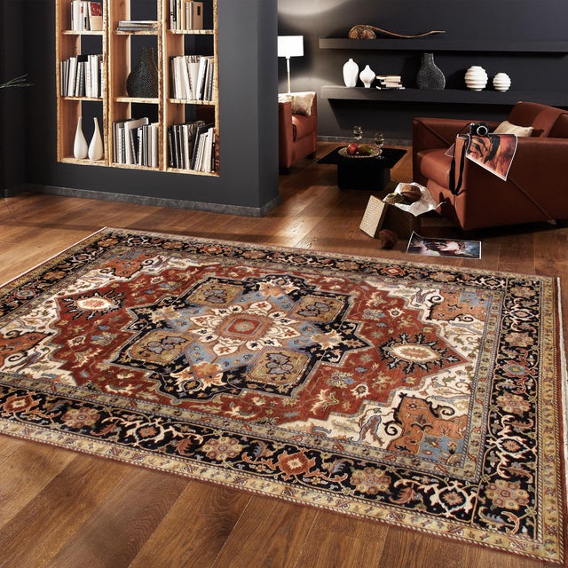 Serapi Wool Rust Area Rug- 5' 0'' X 6'10'' For Sale In New York - Image 6 of 6