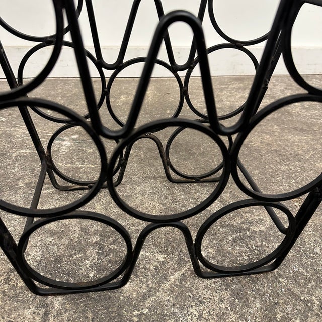 Arthur Umanoff Style Iron & Wood Wine Rack For Sale - Image 12 of 12