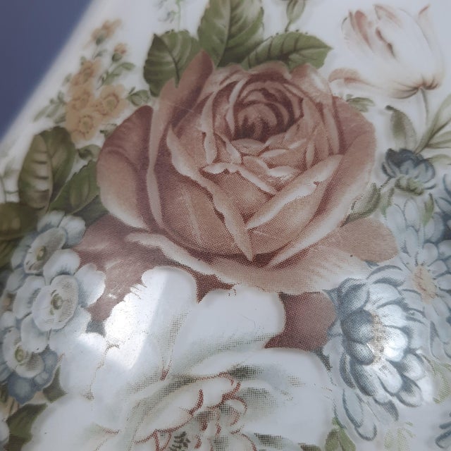 Large Brass Glass Table Lamp with Floral Motifs, 1960s For Sale - Image 16 of 18